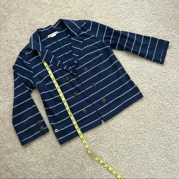 Billabong Lightweight Open Blazer Jacket Navy Blue/White Striped Women Sz Large - Picture 10 of 14